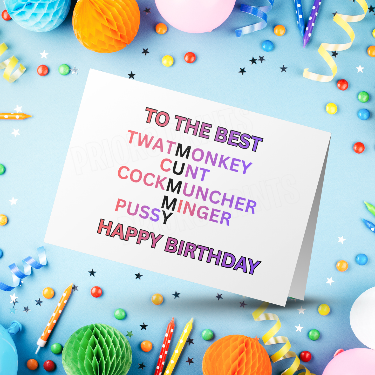 Funny/Offensive Birthday Card with Swear Words for Family Members Mum I Dad I Brother I Sister I Grandad I Daughter I Niece I Son I Nephew