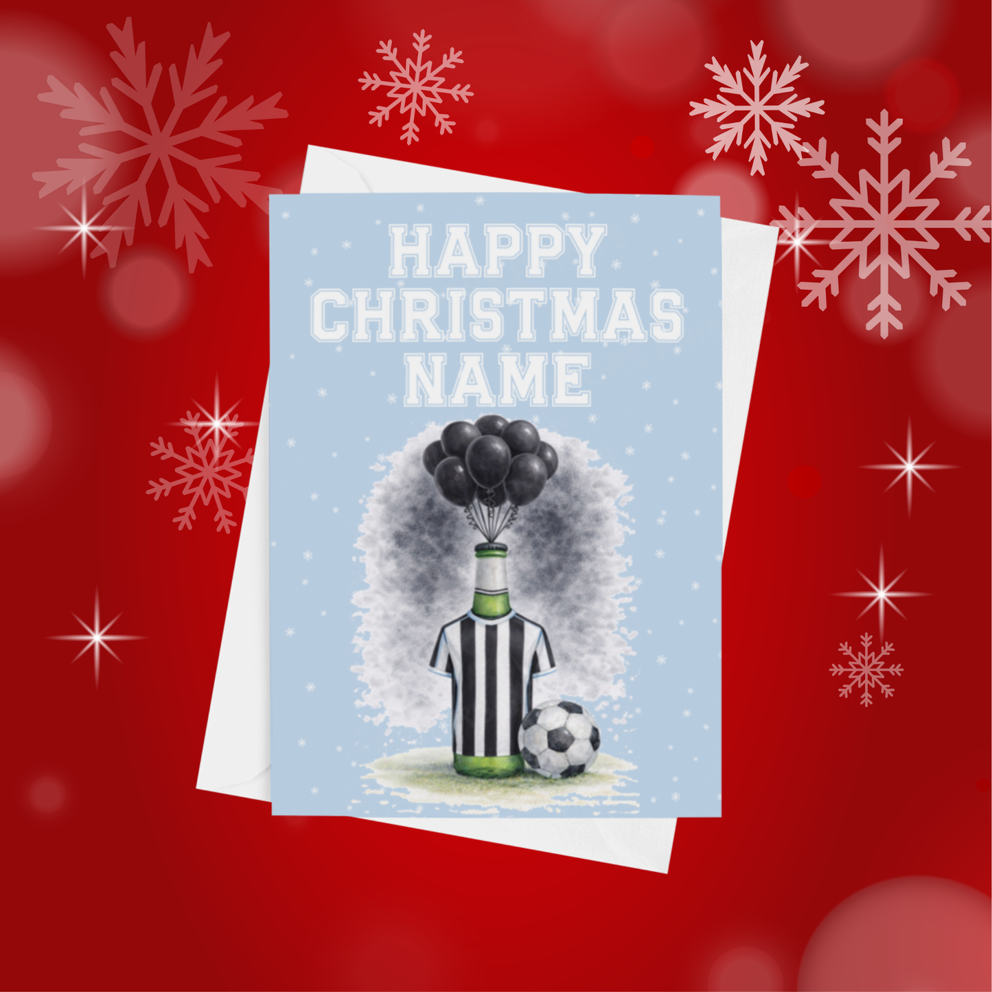 Football Team Beer Bottles Personalised Christmas Card (Premier League Teams)