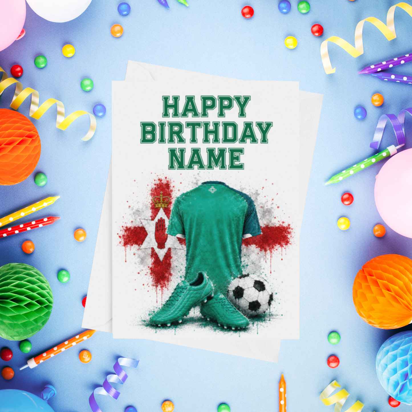 Football Shirts Personalised Birthday Card (World Teams)