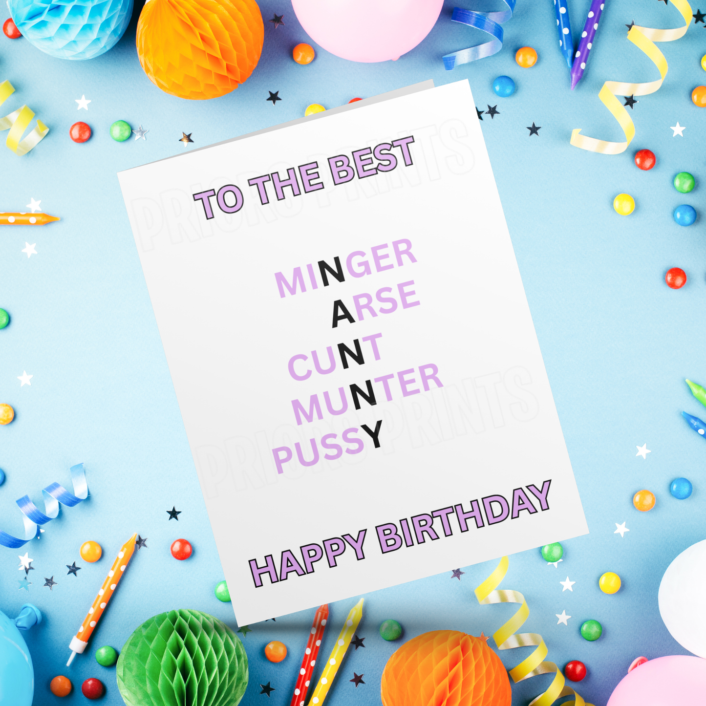Funny/Offensive Birthday Card with Swear Words for Family Members Mum I Dad I Brother I Sister I Grandad I Daughter I Niece I Son I Nephew