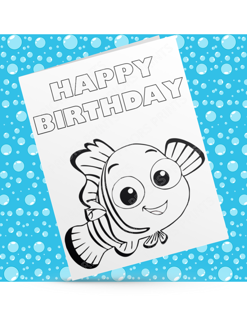 Nemo Colour Your Own Birthday Card