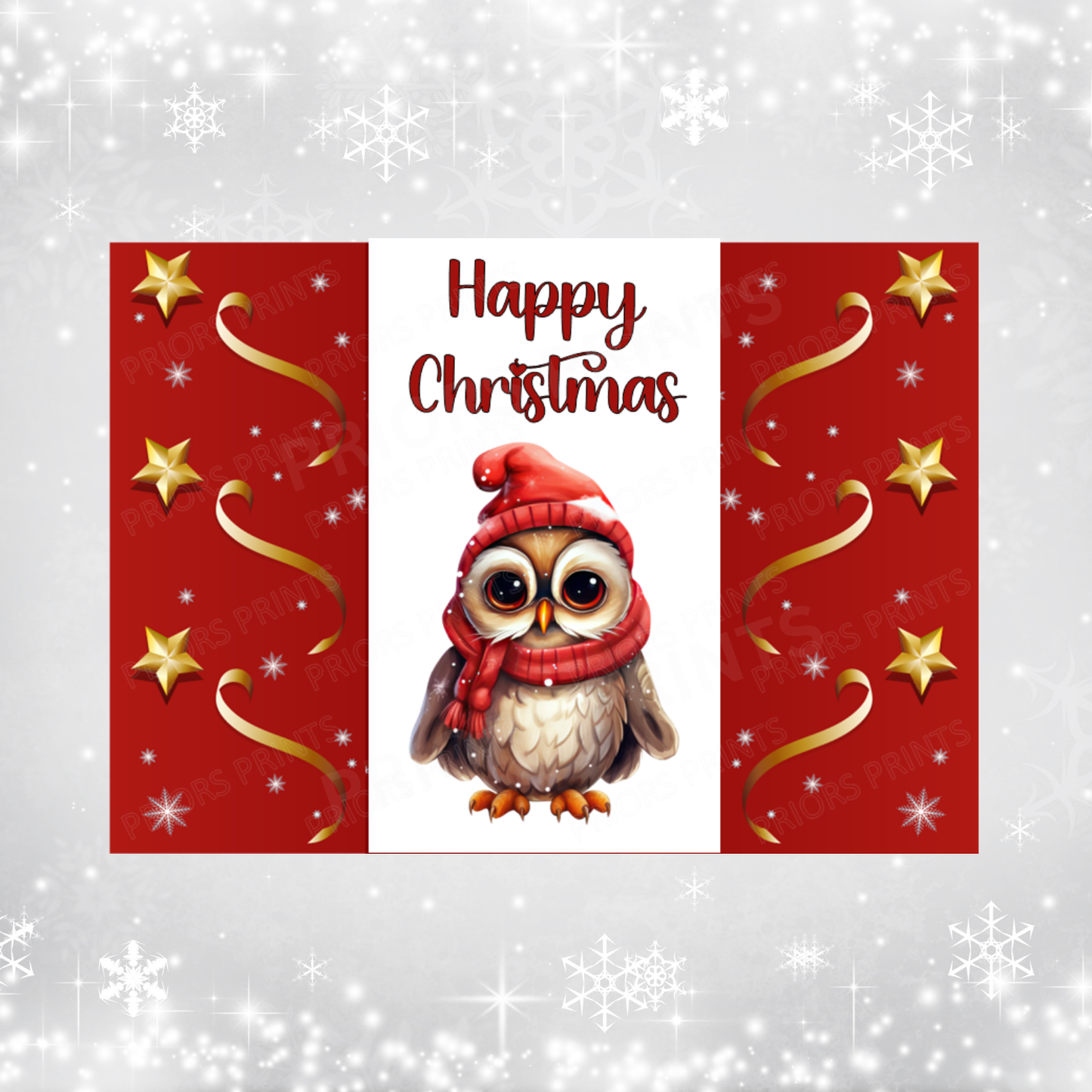 Animals in Santa Hat Christmas Chocolate Bar Wrapper