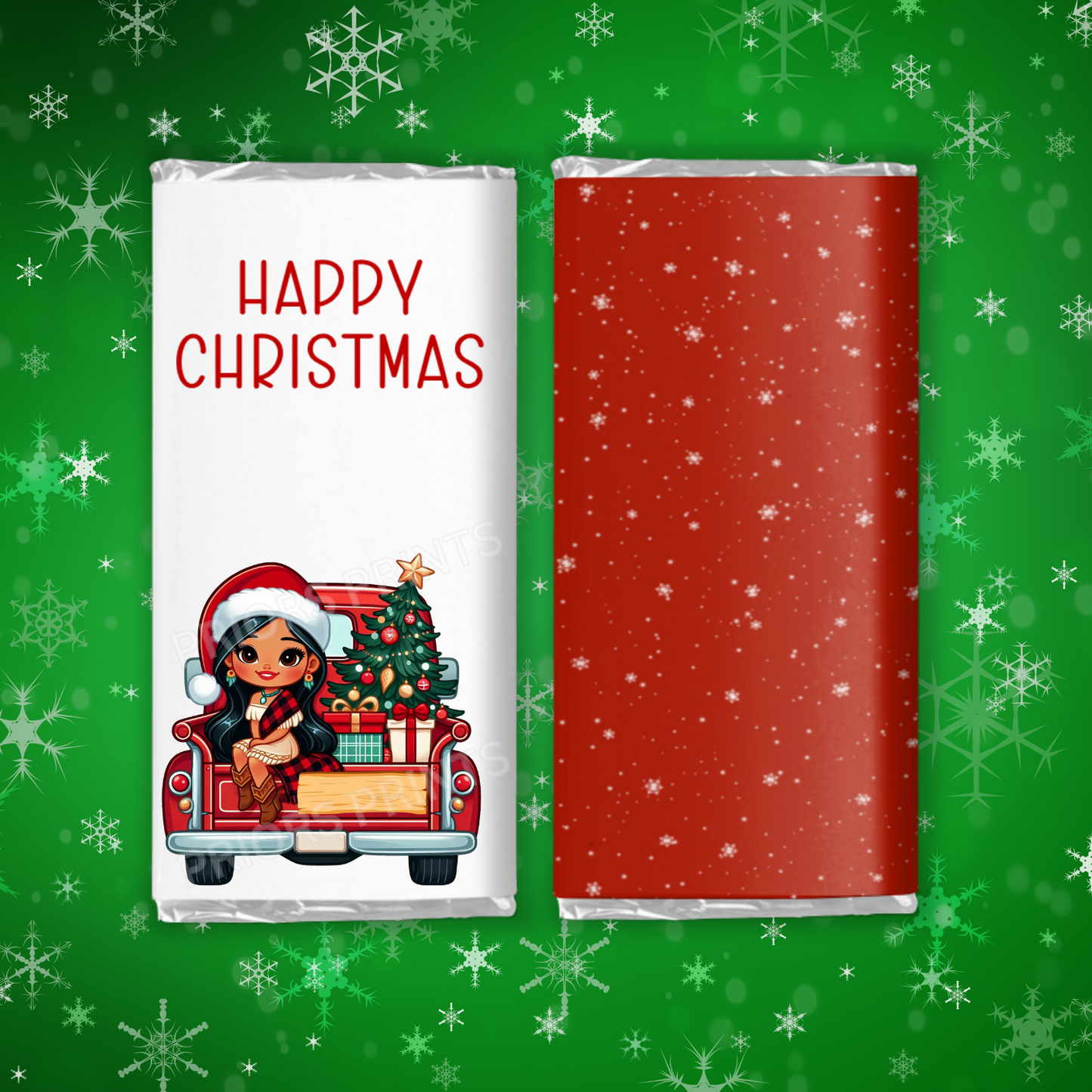 Characters in Truck Christmas Chocolate Bar Wrapper