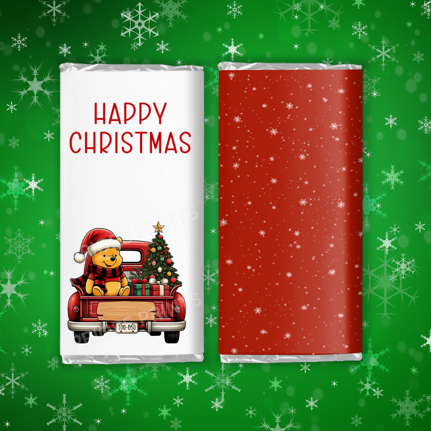 Characters in Truck Christmas Chocolate Bar Wrapper