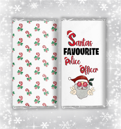 Santa's Favourite Christmas Chocolate Bar Wrapper for Teacher Nurse ect