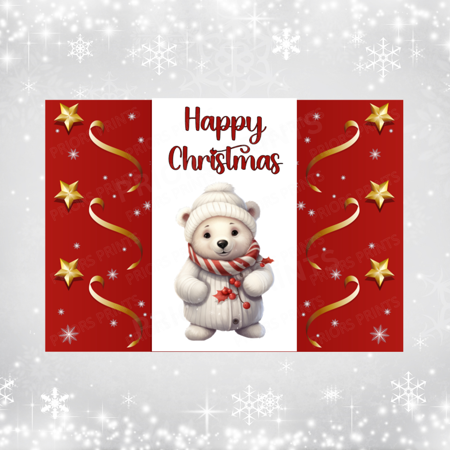 Animals in Santa Hat Christmas Chocolate Bar Wrapper