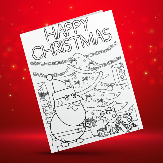 Colour Your Own Peppa Pig Christmas Card