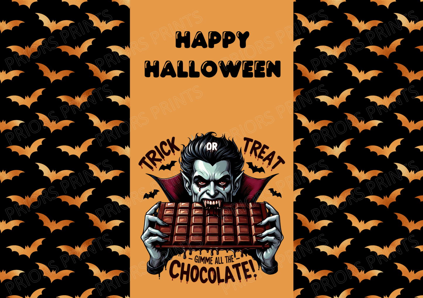 Trick or Treat Halloween Chocolate Bar Wrappers