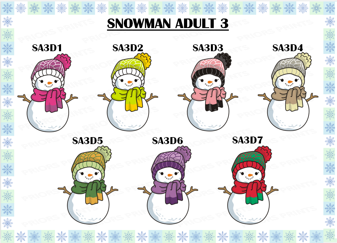 Personalised Snowman Family Christmas Card