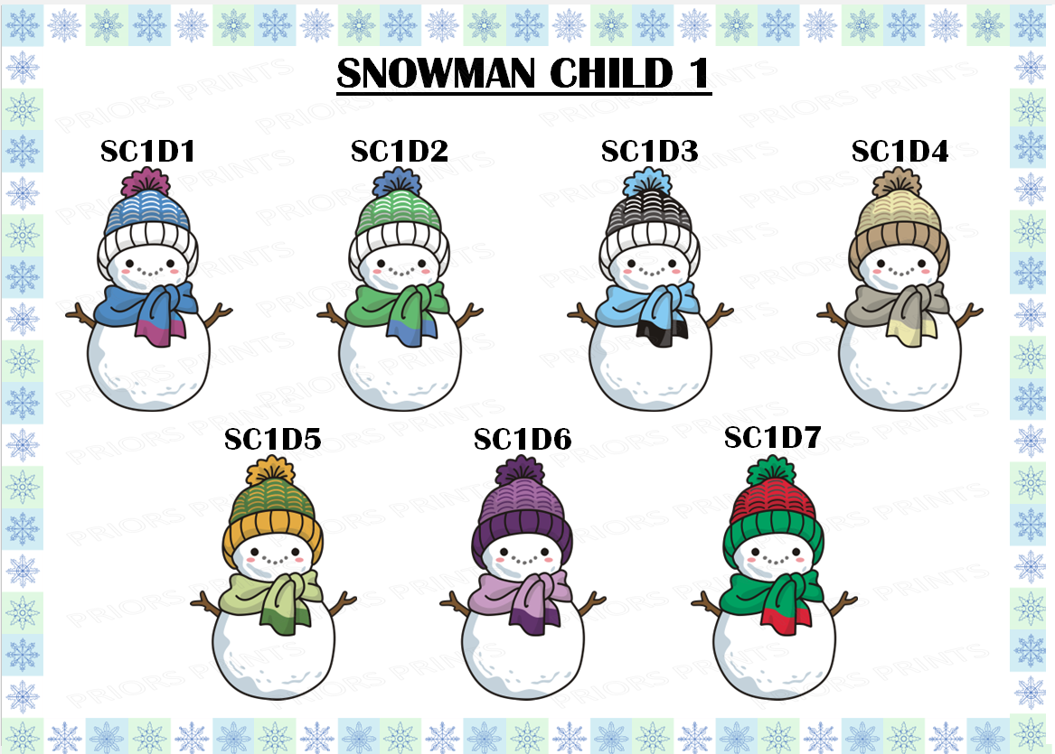 Personalised Snowman Family Christmas Card