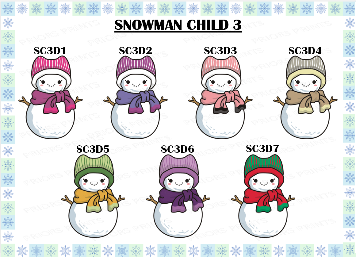 Personalised Snowman Family Christmas Card