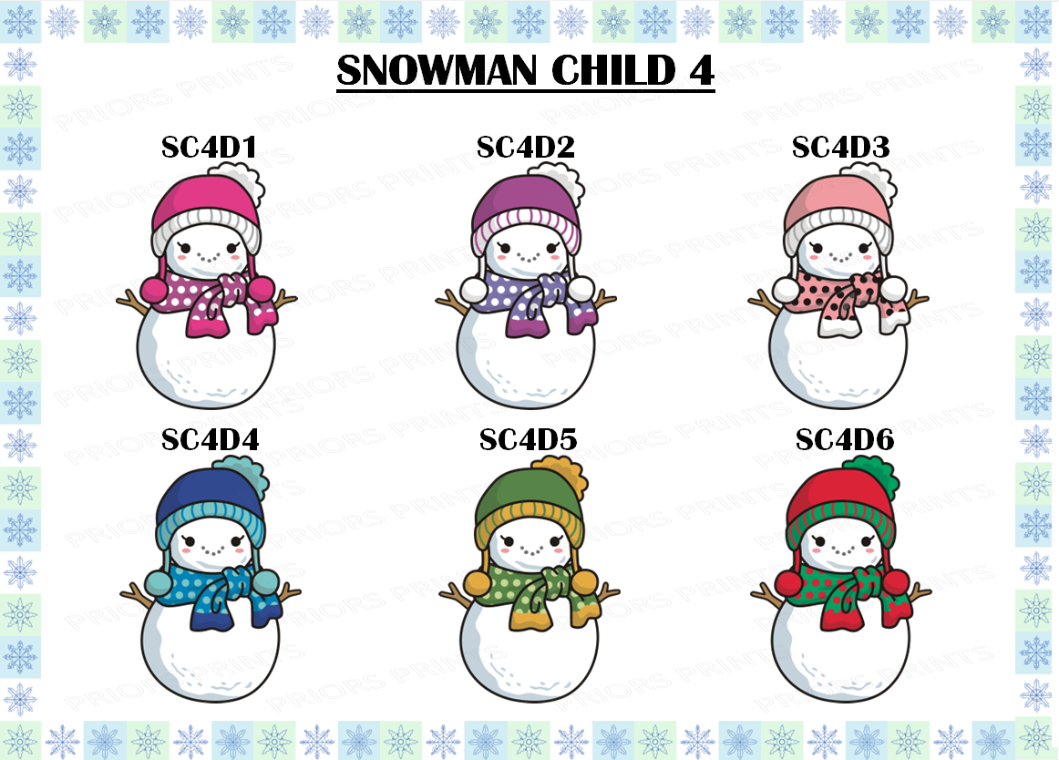 Personalised Snowman Family Christmas Card