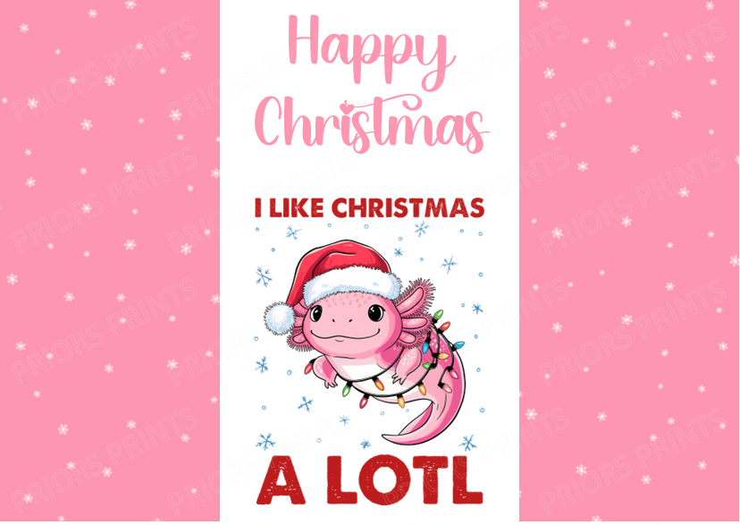 Axolotl Christmas Chocolate Bar Wrapper