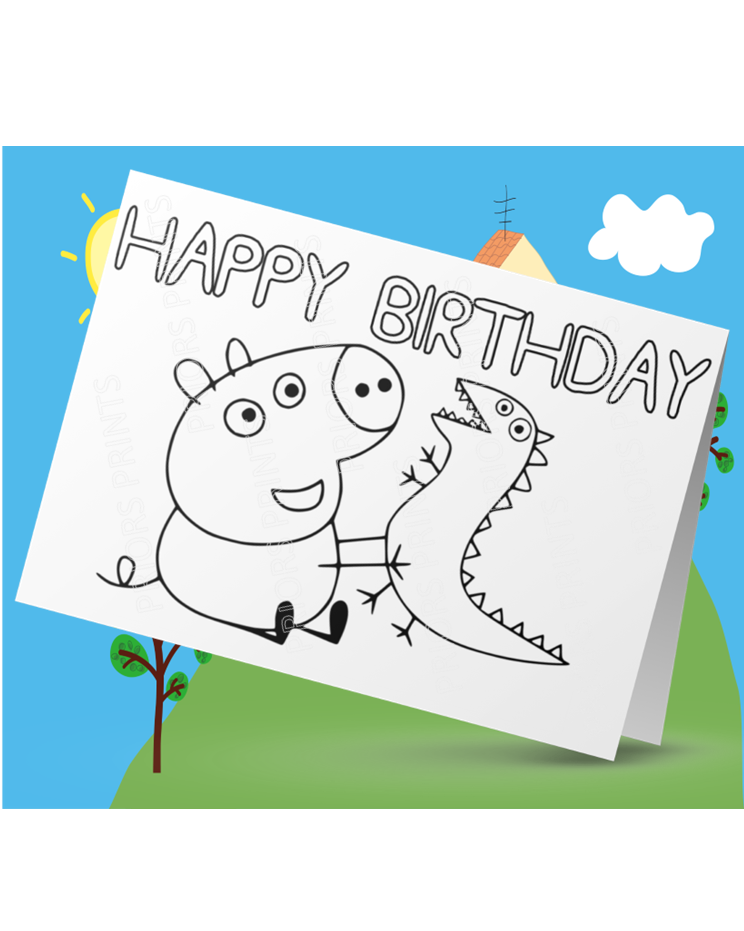 Peppa Pig- Colour Your Own Birthday Card