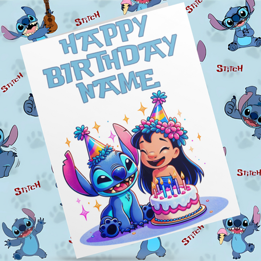 Lilo & Stitch Personalised Birthday Cards- Listing 2