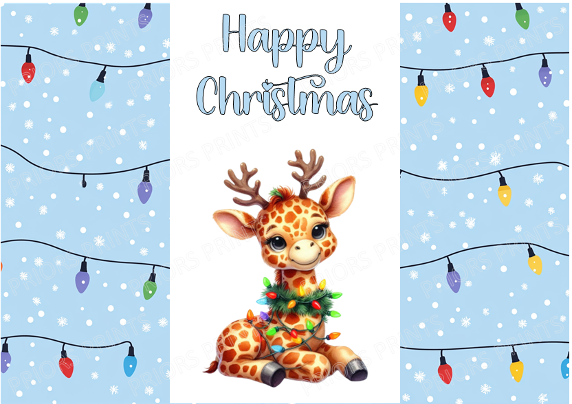 Cute Animals in Christmas Lights Chocolate Bar Wrapper