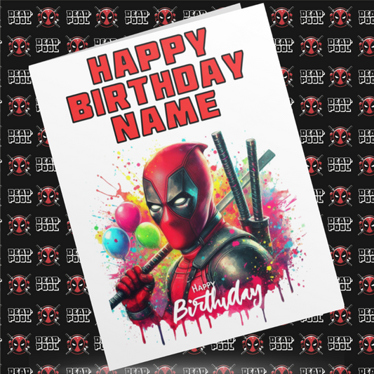 Deadpool Personalised Birthday Cards