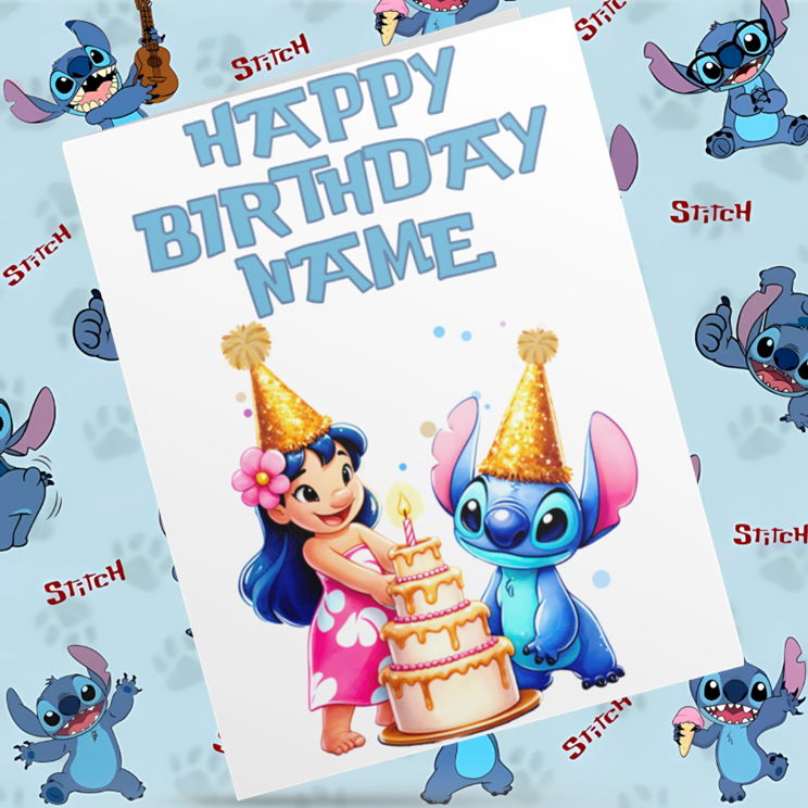 Lilo & Stitch Personalised Birthday Cards- Listing 2