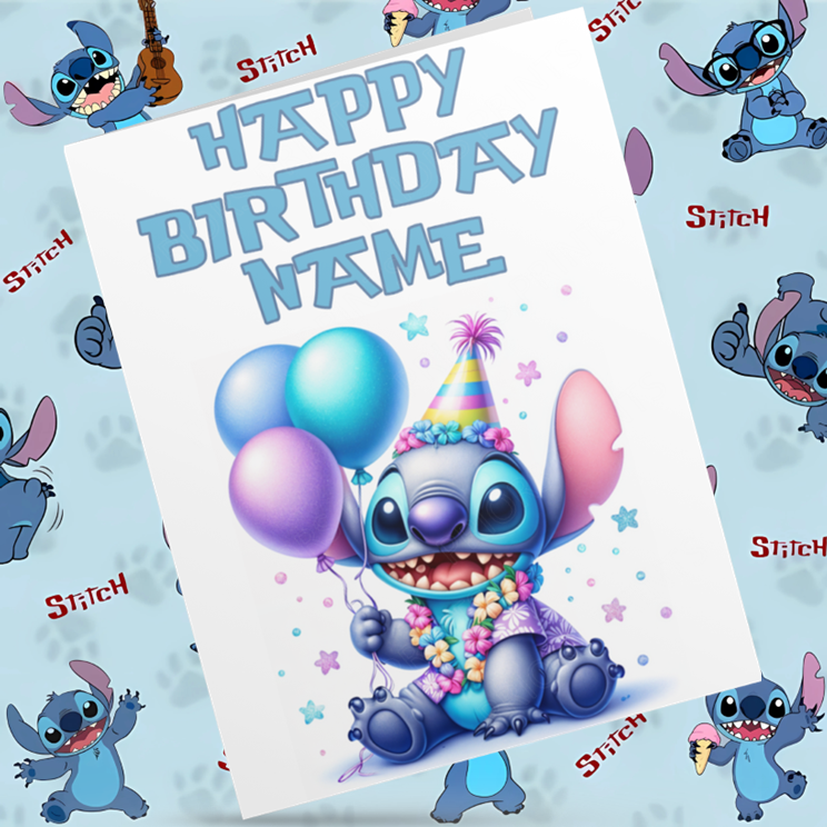 Lilo & Stitch Personalised Birthday Cards- Listing 2