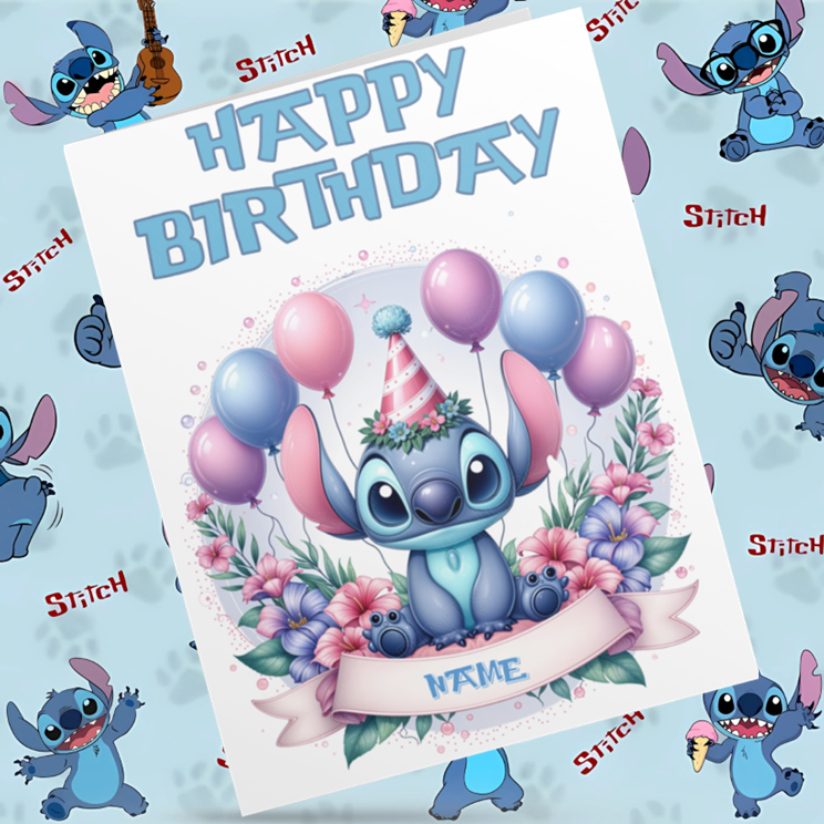 Lilo & Stitch Personalised Birthday Cards- Listing 2