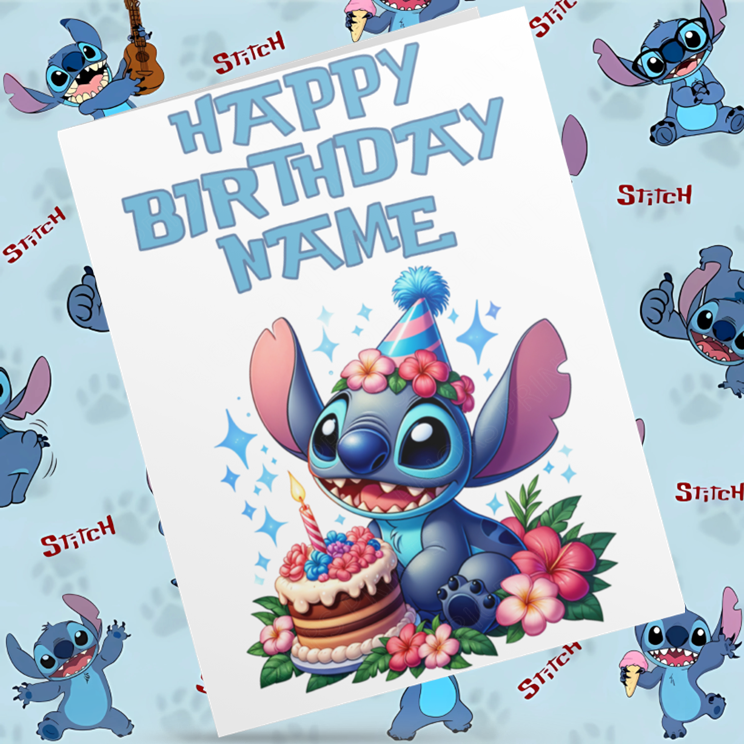 Lilo & Stitch Personalised Birthday Cards- Listing 2