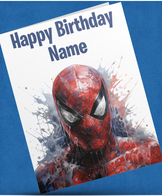 Personalised Watercolour Avengers/Superhero Character Birthday Card (Marvel / DC)