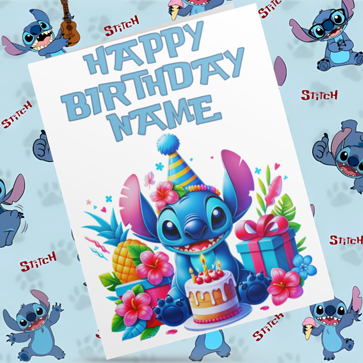 Lilo & Stitch Personalised Birthday Cards- Listing 2