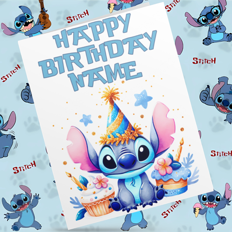 Lilo & Stitch Personalised Birthday Cards- Listing 2