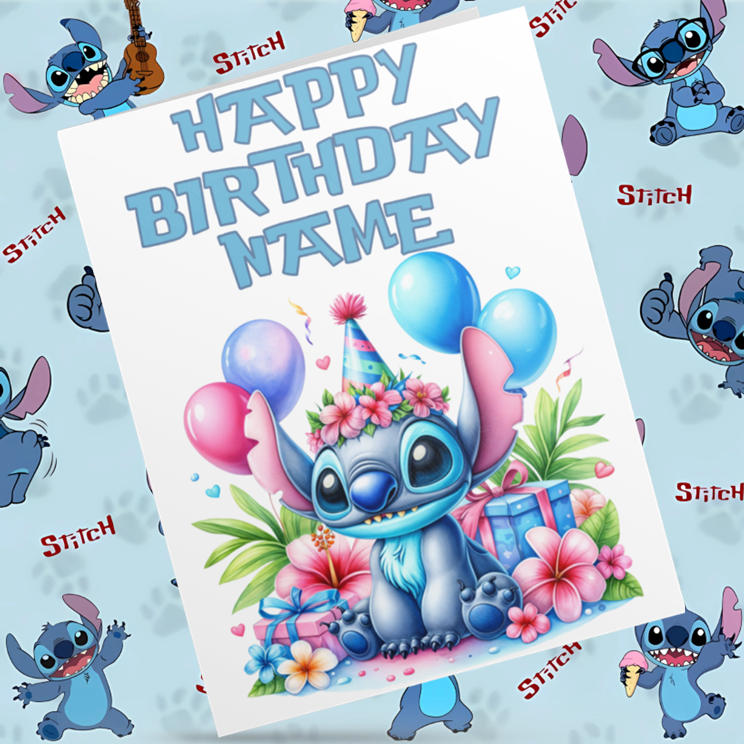 Lilo & Stitch Personalised Birthday Cards- Listing 2