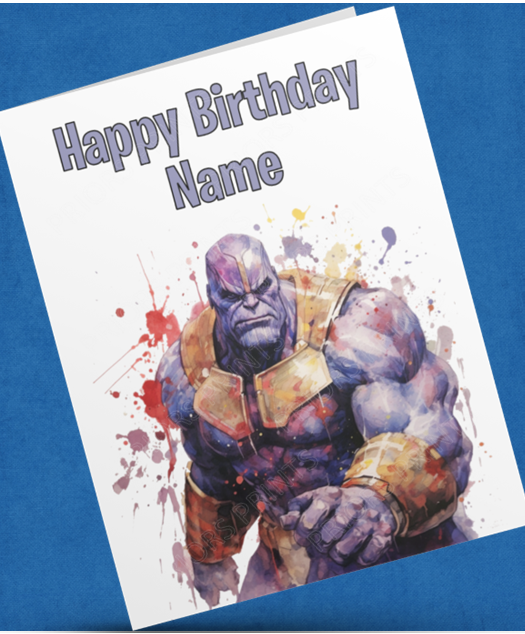 Personalised Watercolour Avengers/Superhero Character Birthday Card (Marvel / DC)