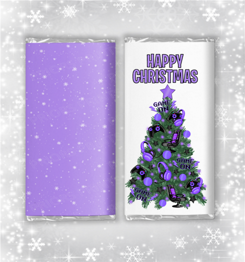 Gamer Christmas Tree Chocolate Bar Wrapper
