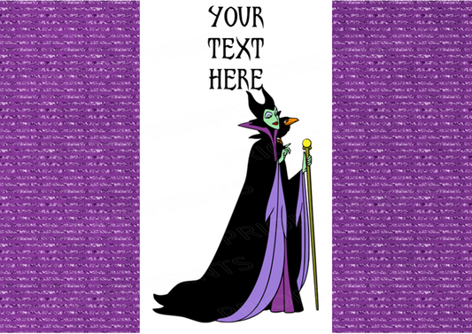 Maleficent Chocolate Bar Wrapper- To add own Text