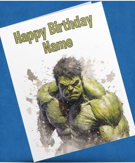 Personalised Watercolour Avengers/Superhero Character Birthday Card (Marvel / DC)