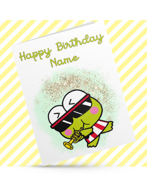 Keroppi Personalised Birthday Card (Sanrio- Hello Kitty & Friends)