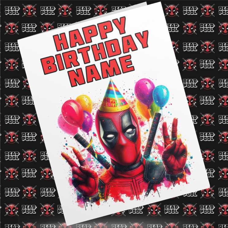 Deadpool Personalised Birthday Cards