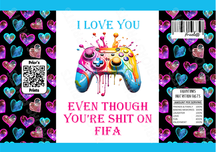 Offensive Gamer Valentines Treat Packets (Medium Sized)