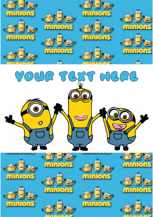 Minions Chocolate Bar Wrappers- To add own Text