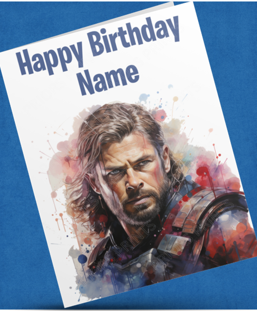 Personalised Watercolour Avengers/Superhero Character Birthday Card (Marvel / DC)