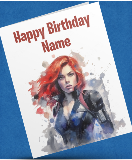Personalised Watercolour Avengers/Superhero Character Birthday Card (Marvel / DC)