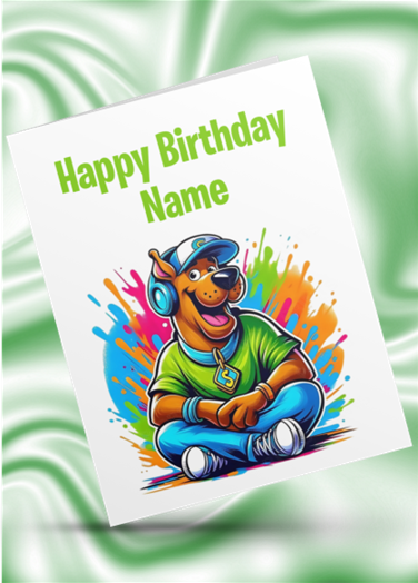 Colour Splash Scooby Doo Personalised Birthday Card