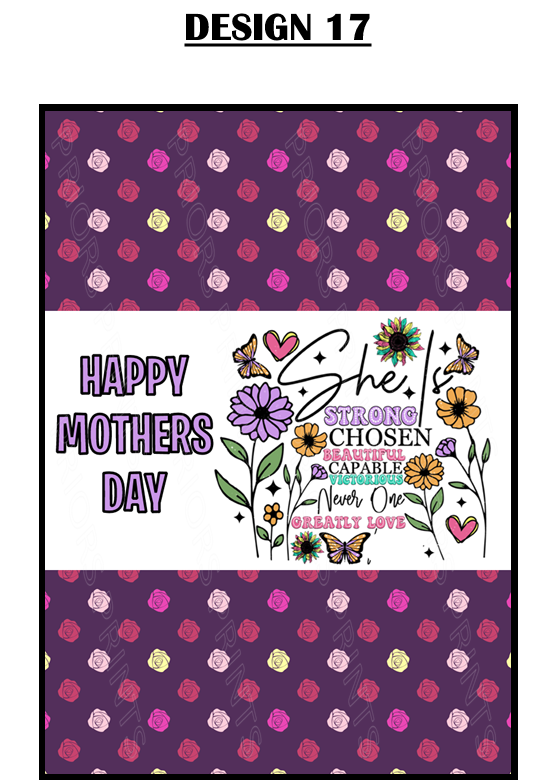 Mothers Day Flowers Chocolate Bar Wrappers