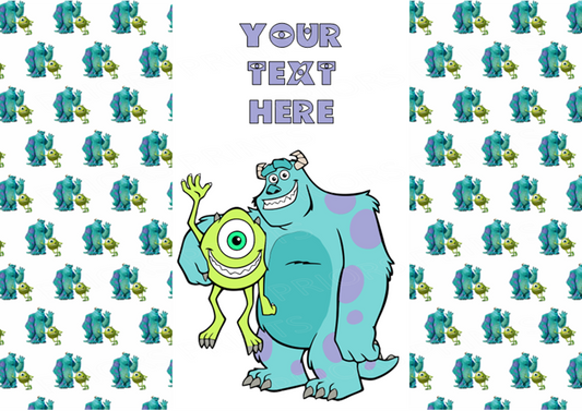 Monsters Inc Chocolate Bar Wrappers- To add own Text