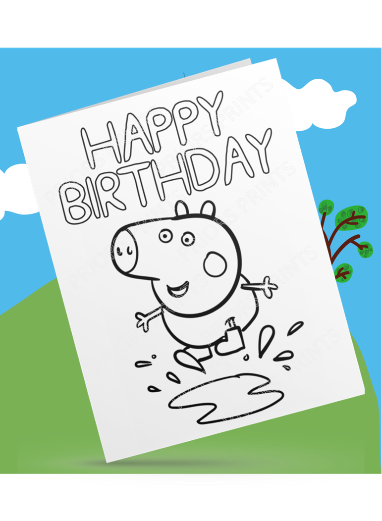 Peppa Pig- Colour Your Own Birthday Card