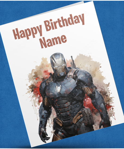 Personalised Watercolour Avengers/Superhero Character Birthday Card (Marvel / DC)