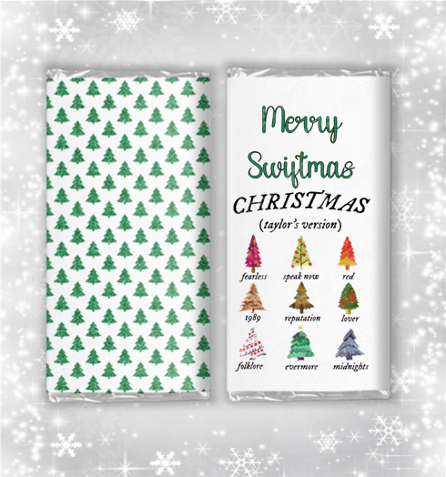 Taylor Swift Christmas Chocolate Bar Wrapper