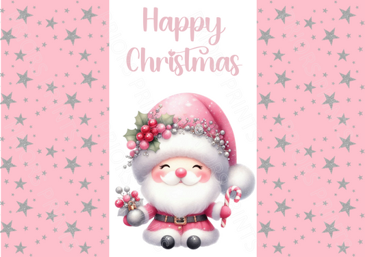 Light Pink & Silver Christmas Chocolate Bar Wrapper