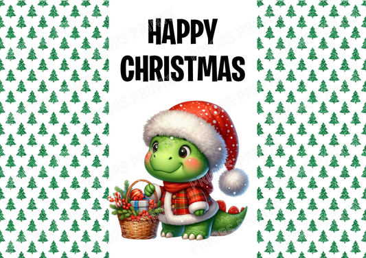 Cute Dinosaur Christmas Chocolate Bar Wrapper