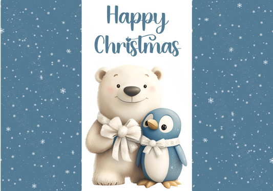 Blue Christmas Chocolate Bar Wrapper