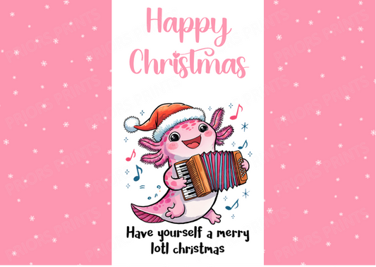 Axolotl Christmas Chocolate Bar Wrapper