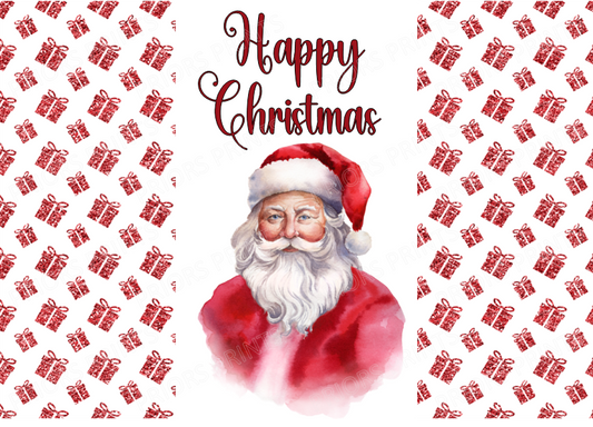 Red Santa Christmas Chocolate Bar Wrapper- Matches Santa Letter, Certificates & Scratch Cards